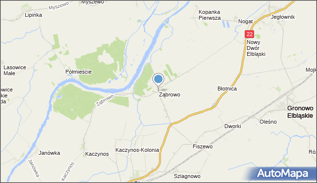 mapa Ząbrowo, Ząbrowo gmina Stare Pole na mapie Targeo
